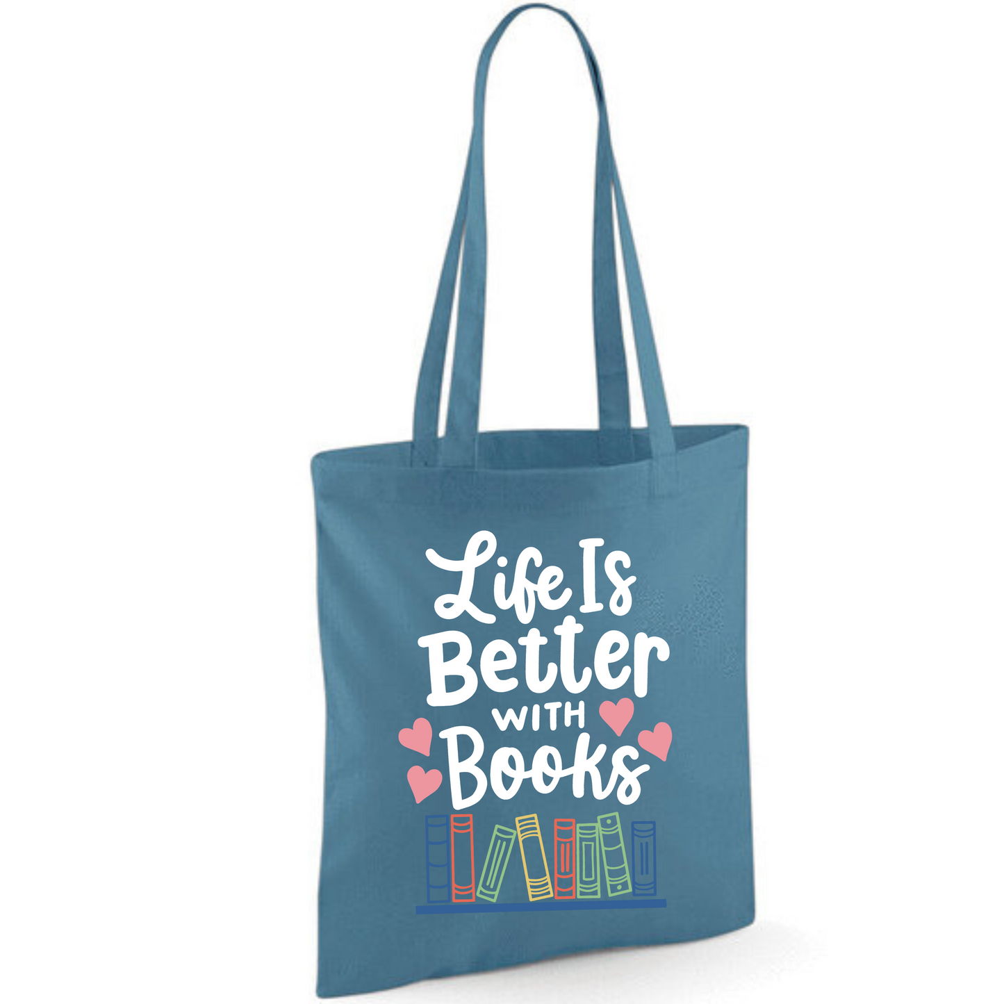 "Life is Better with Books" Cotton Tote Shopper