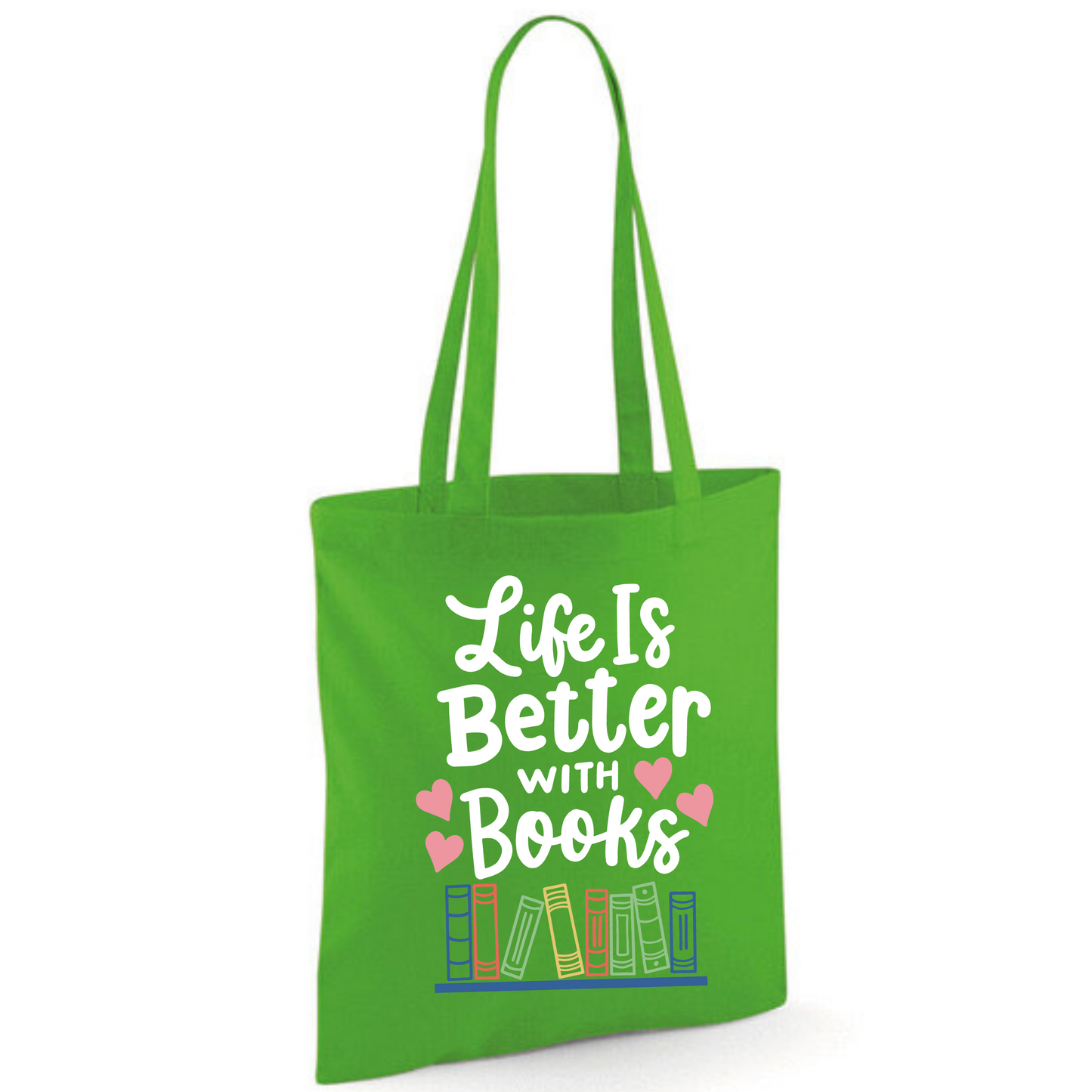 "Life is Better with Books" Cotton Tote Shopper