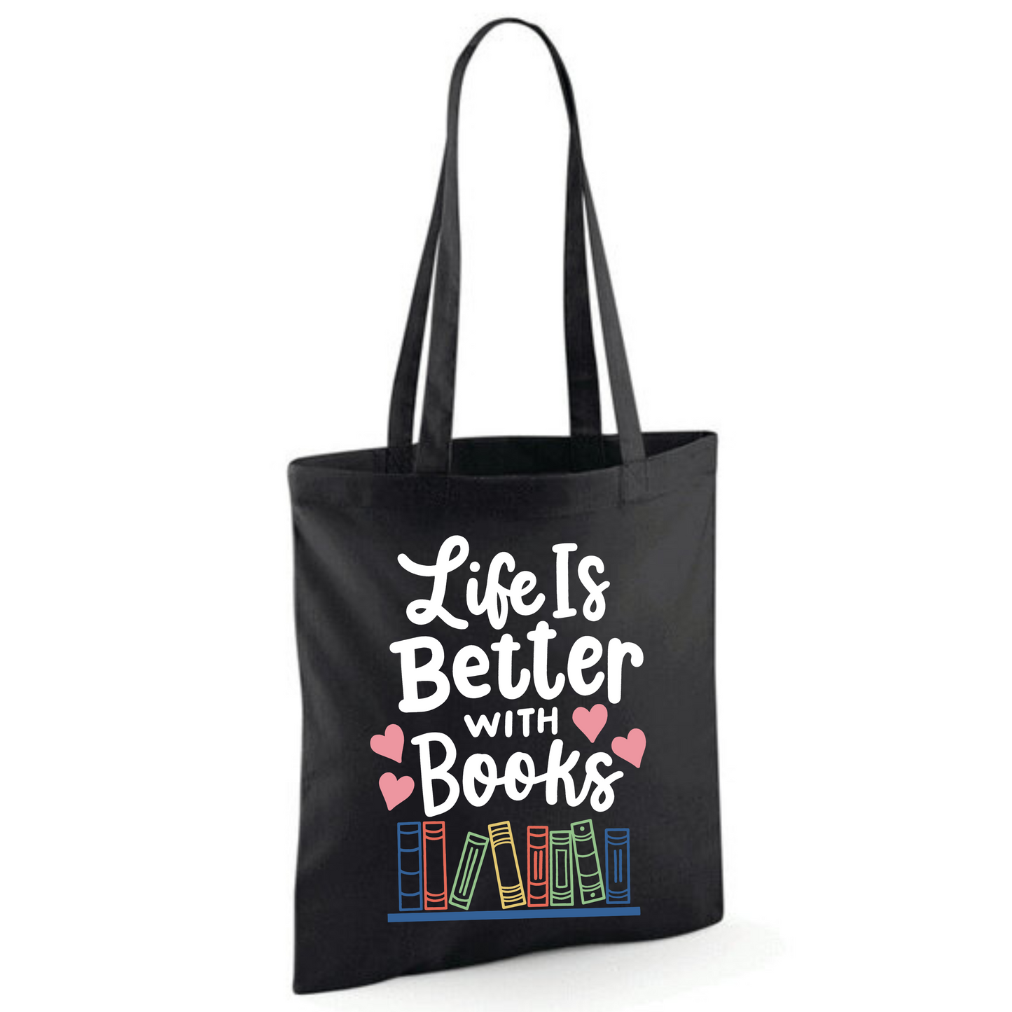 "Life is Better with Books" Cotton Tote Shopper