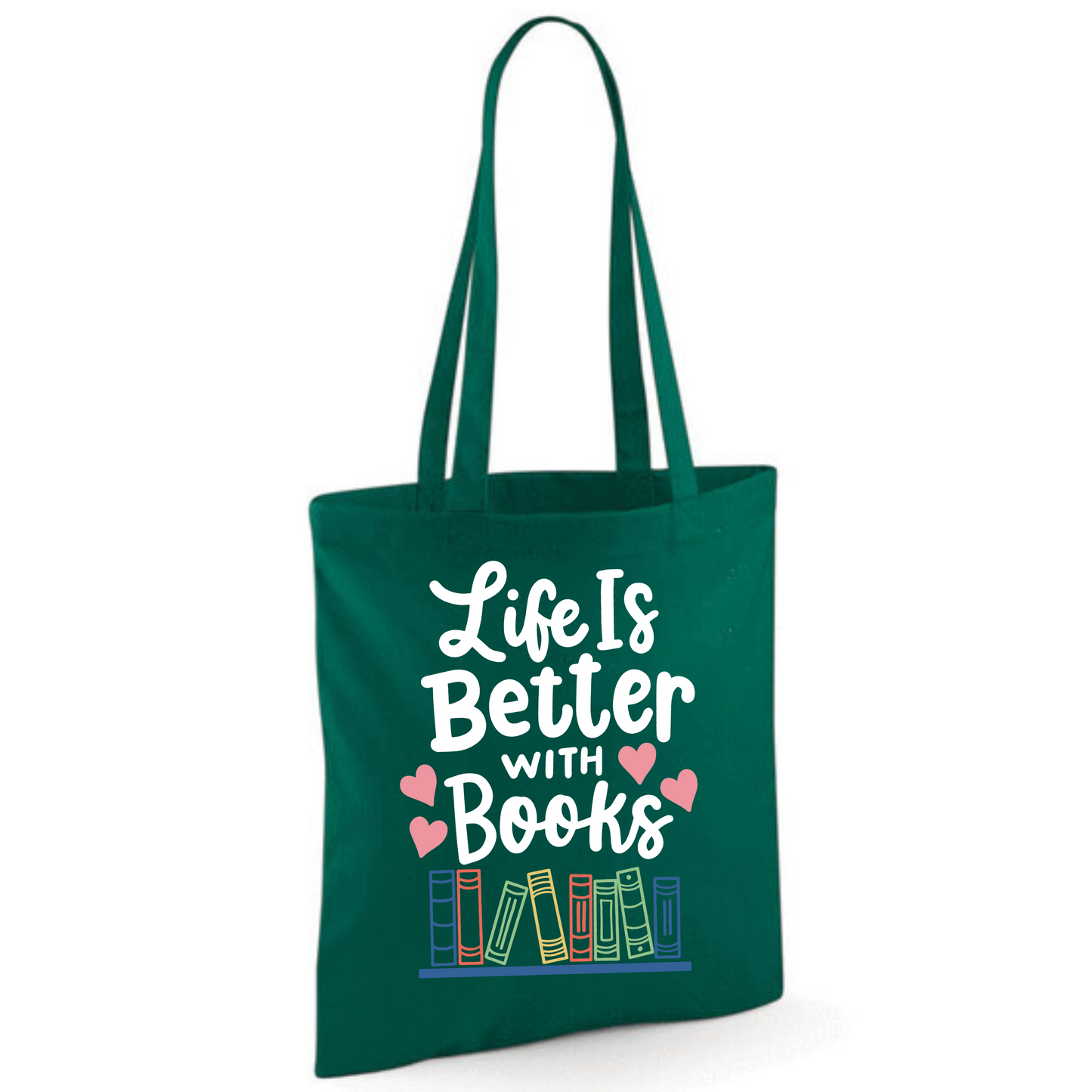 "Life is Better with Books" Cotton Tote Shopper