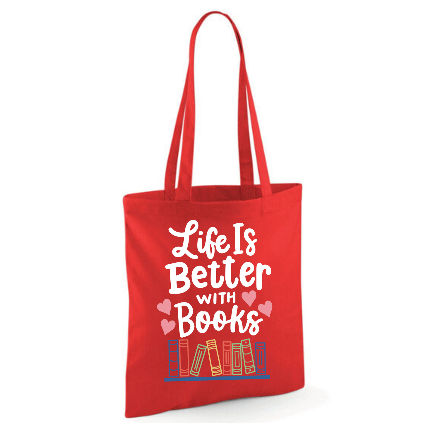 "Life is Better with Books" Cotton Tote Shopper