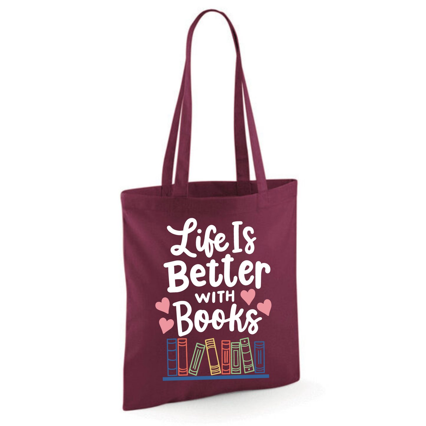 "Life is Better with Books" Cotton Tote Shopper