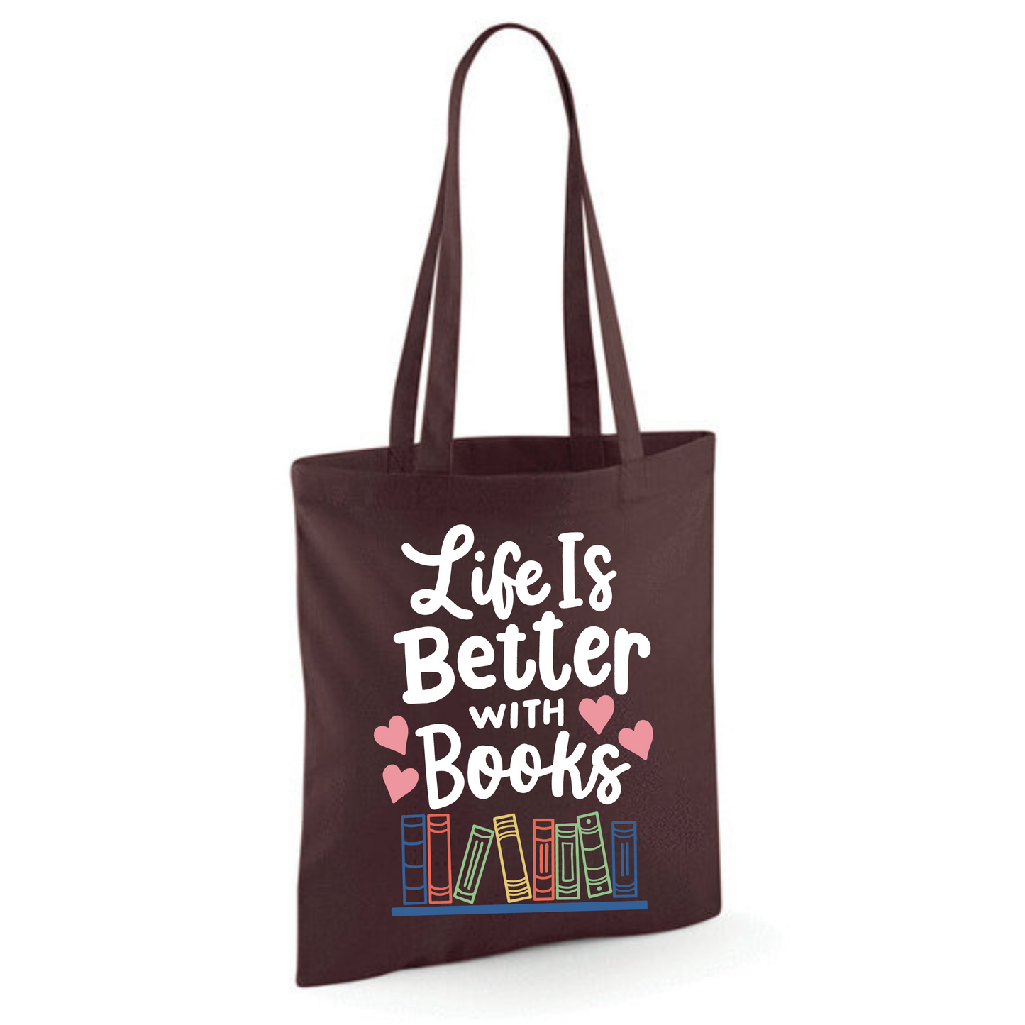 "Life is Better with Books" Cotton Tote Shopper