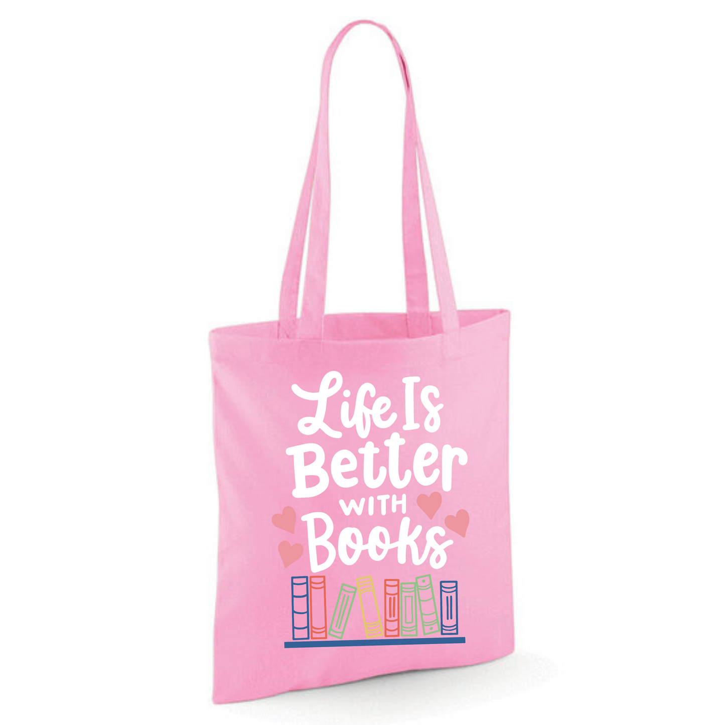 "Life is Better with Books" Cotton Tote Shopper
