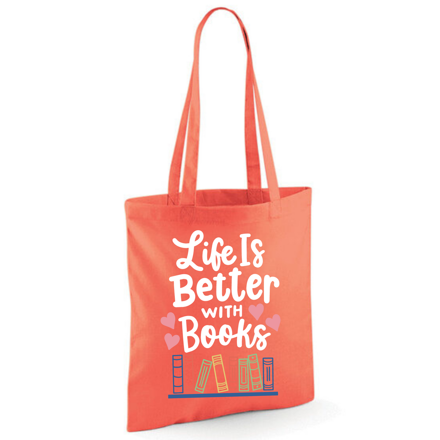 "Life is Better with Books" Cotton Tote Shopper