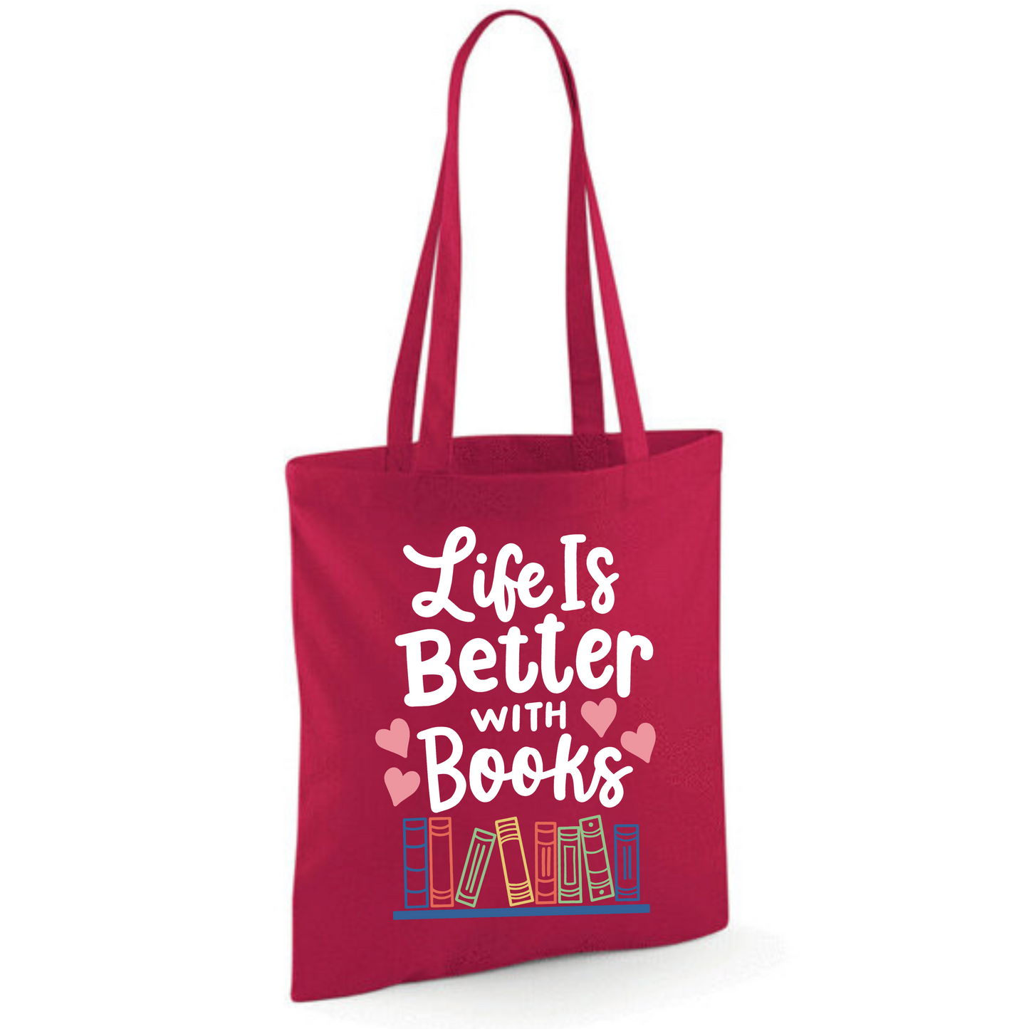 "Life is Better with Books" Cotton Tote Shopper