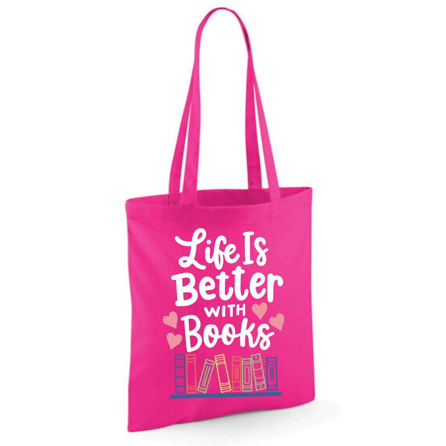 "Life is Better with Books" Cotton Tote Shopper