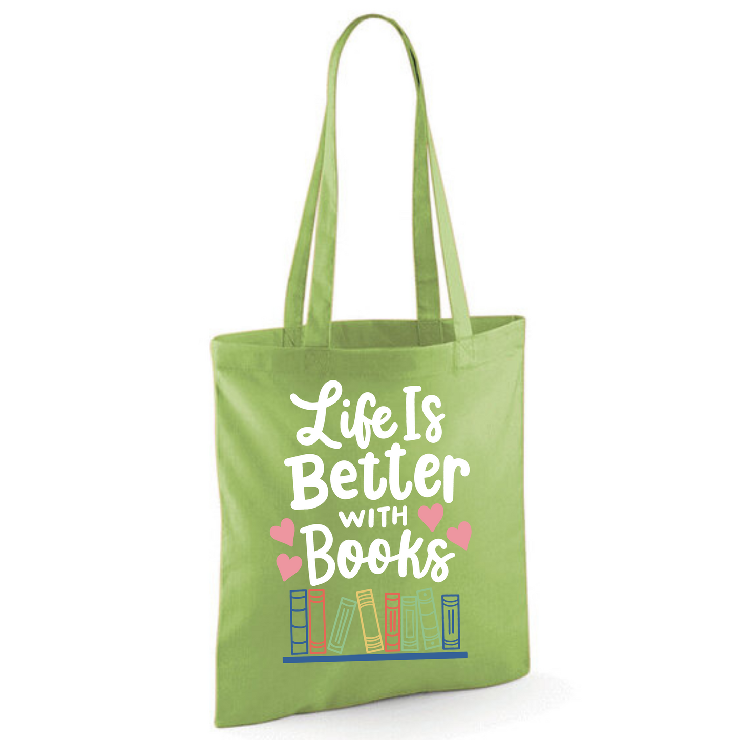 "Life is Better with Books" Cotton Tote Shopper