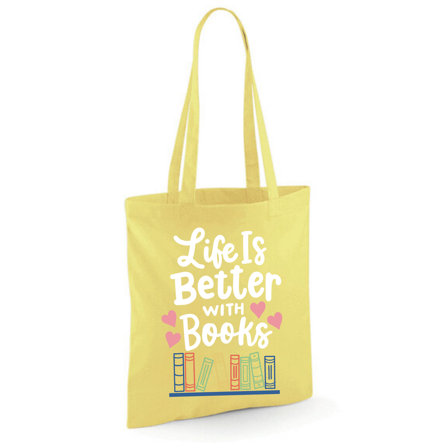 "Life is Better with Books" Cotton Tote Shopper