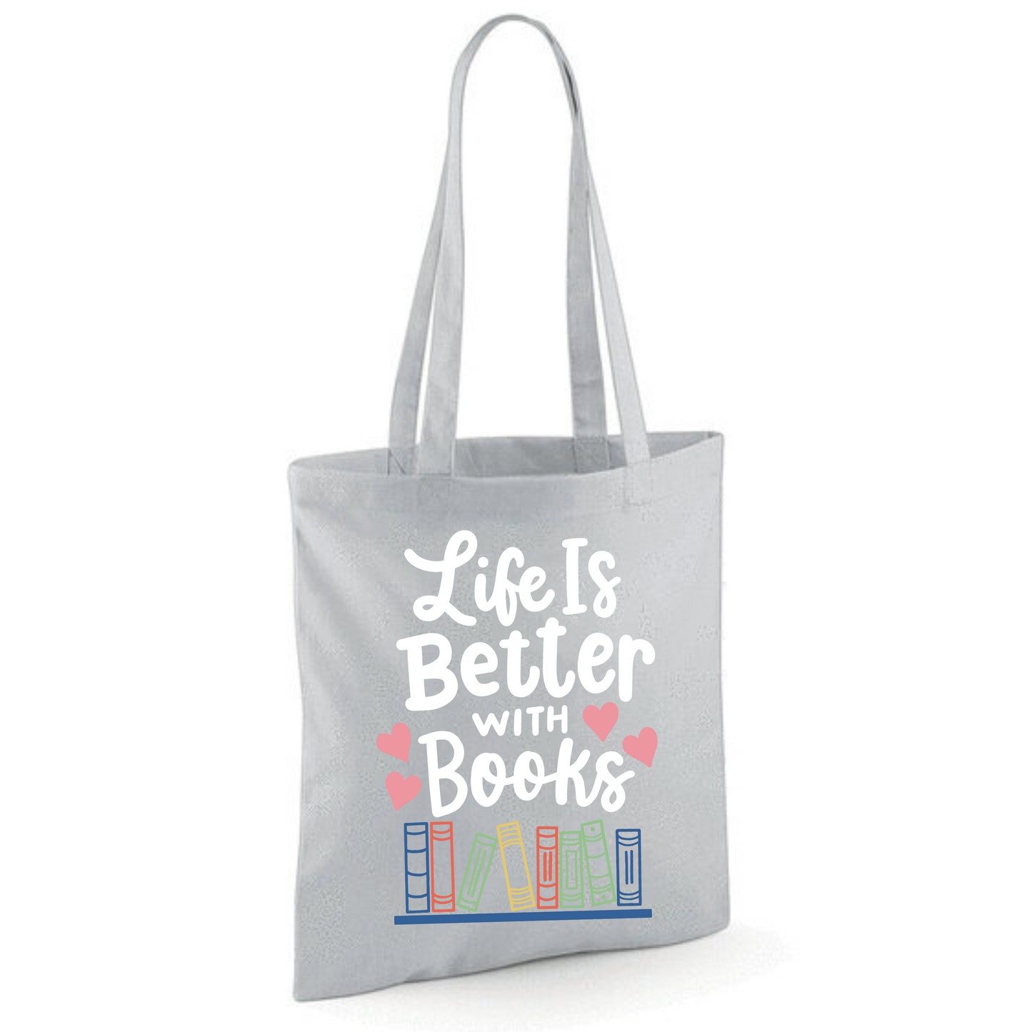 "Life is Better with Books" Cotton Tote Shopper