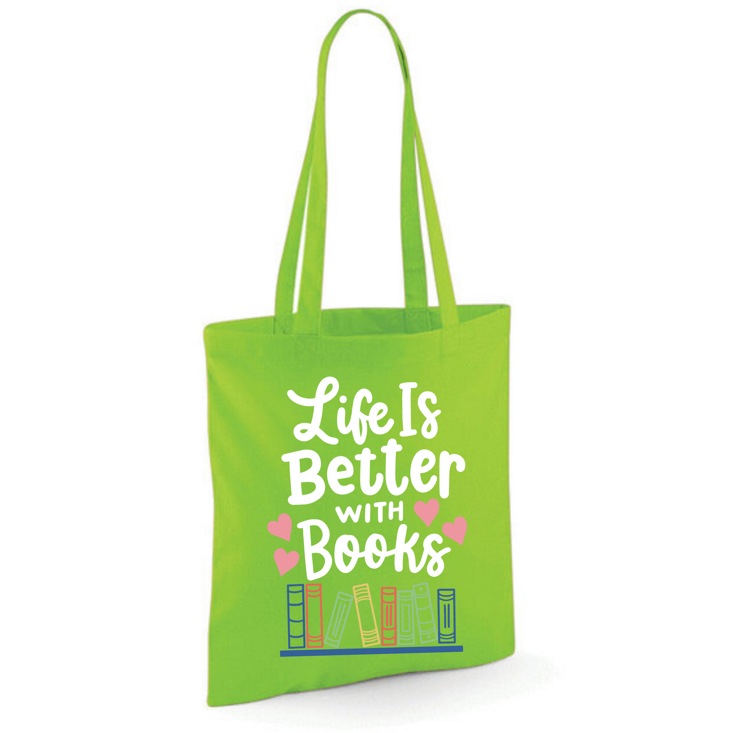 "Life is Better with Books" Cotton Tote Shopper