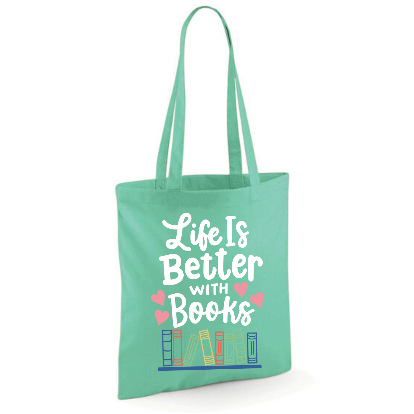 "Life is Better with Books" Cotton Tote Shopper