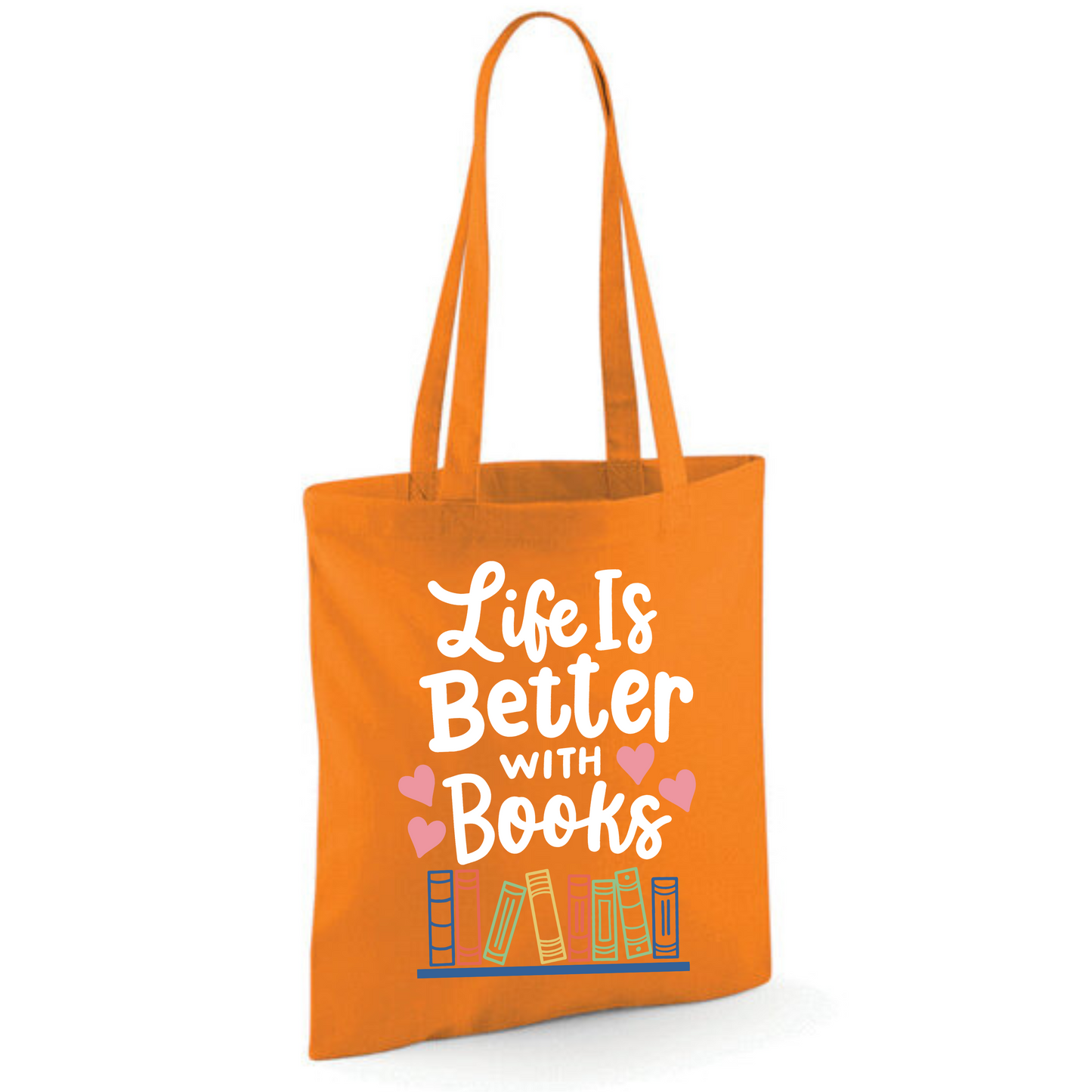 "Life is Better with Books" Cotton Tote Shopper