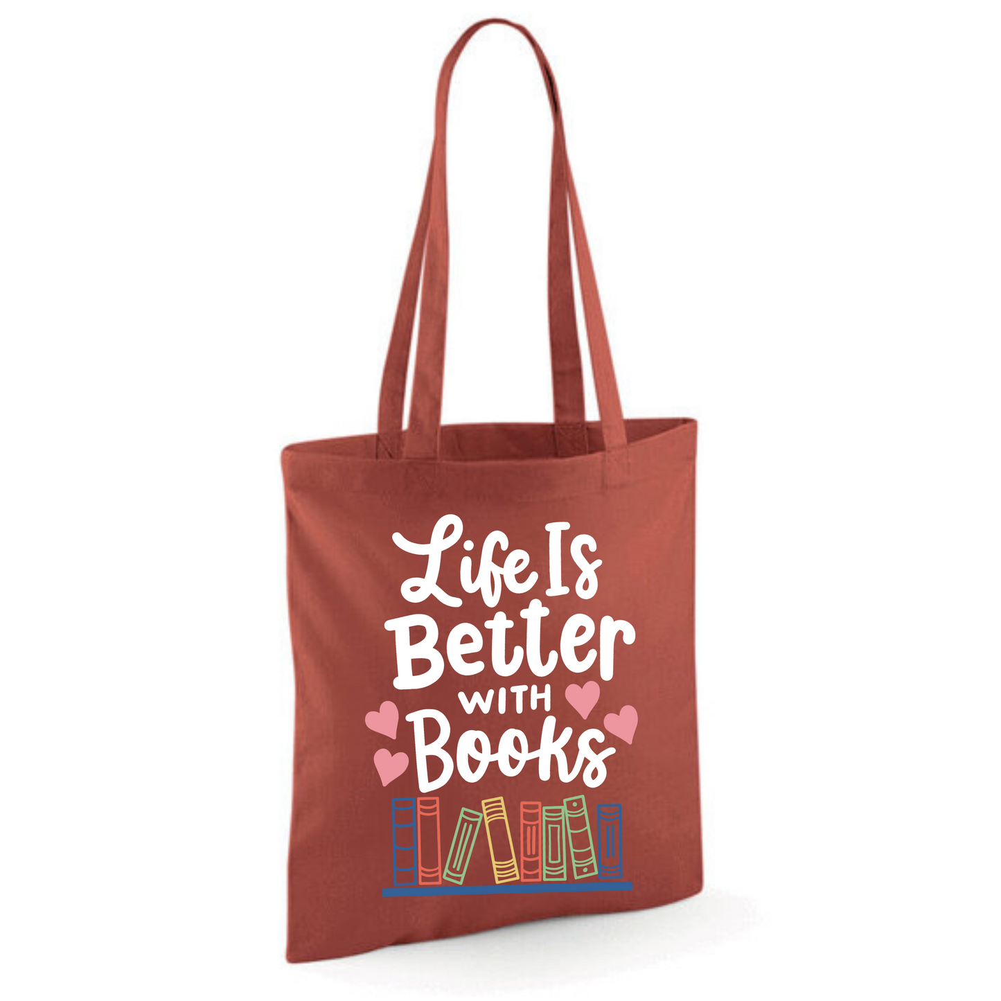 "Life is Better with Books" Cotton Tote Shopper