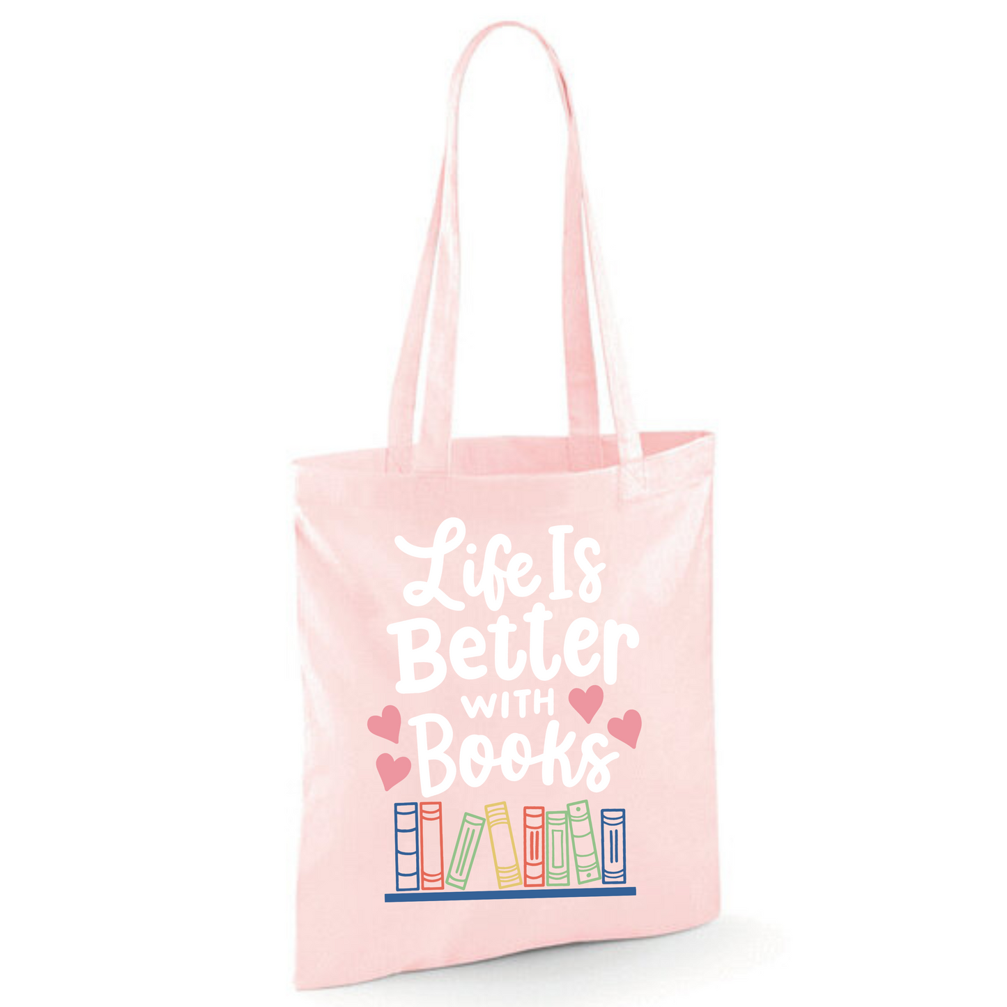 "Life is Better with Books" Cotton Tote Shopper