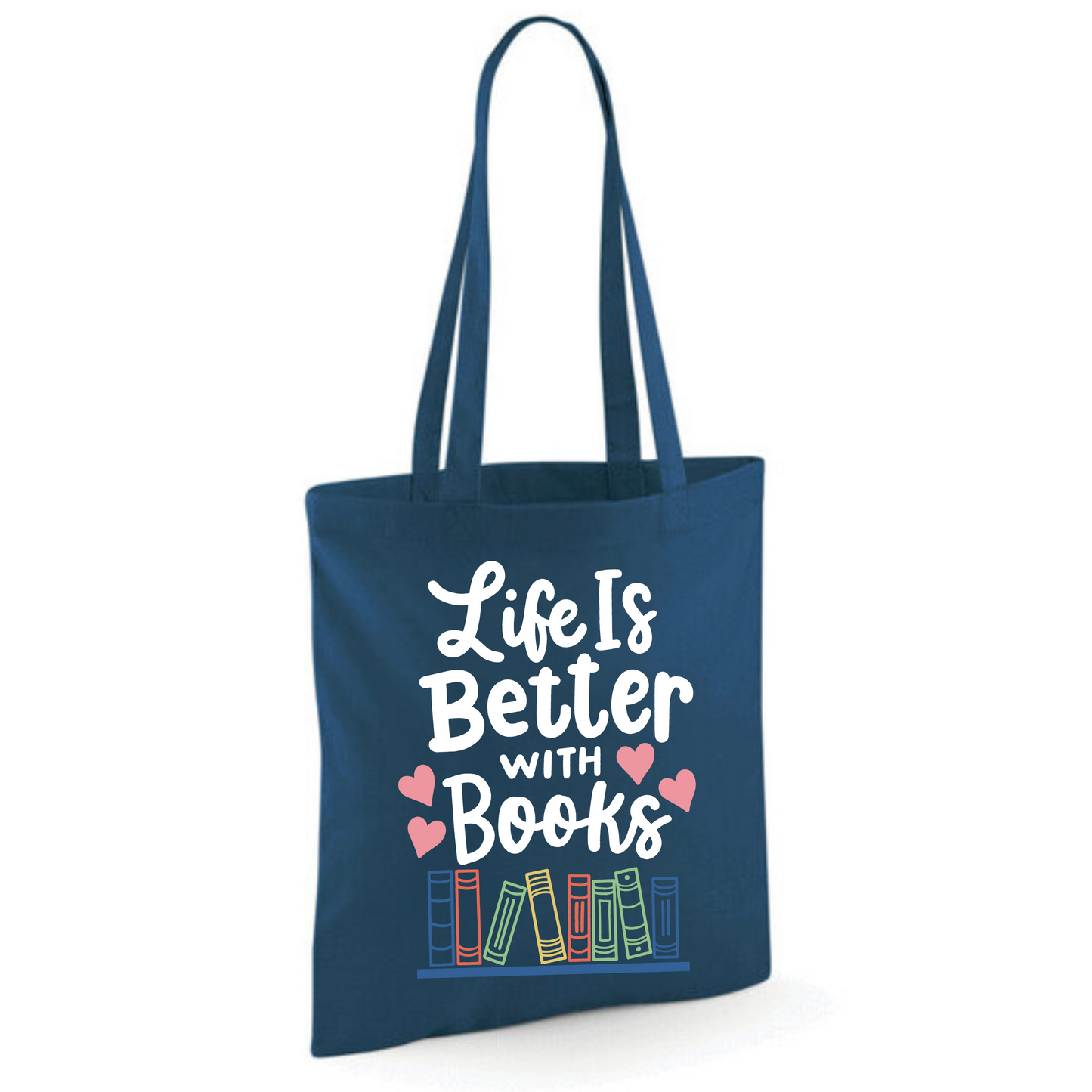 "Life is Better with Books" Cotton Tote Shopper