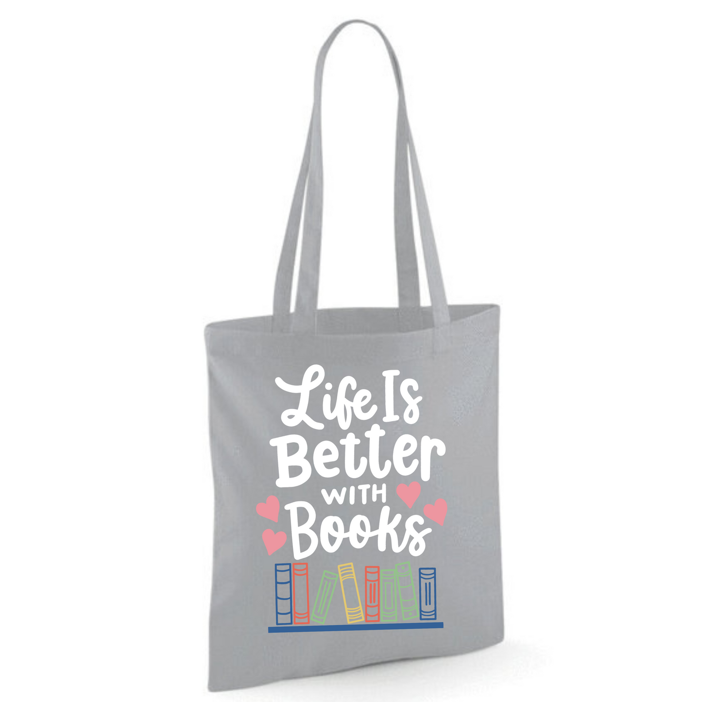 "Life is Better with Books" Cotton Tote Shopper