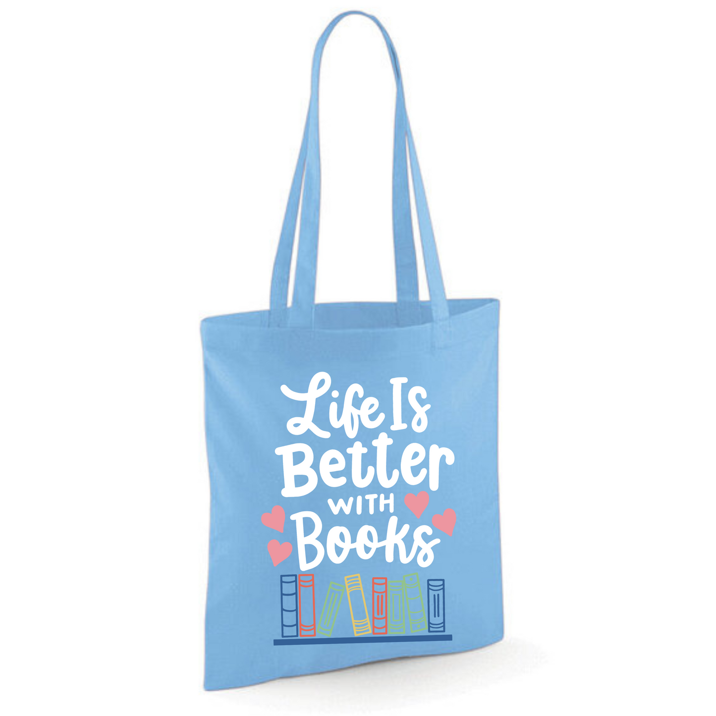 "Life is Better with Books" Cotton Tote Shopper
