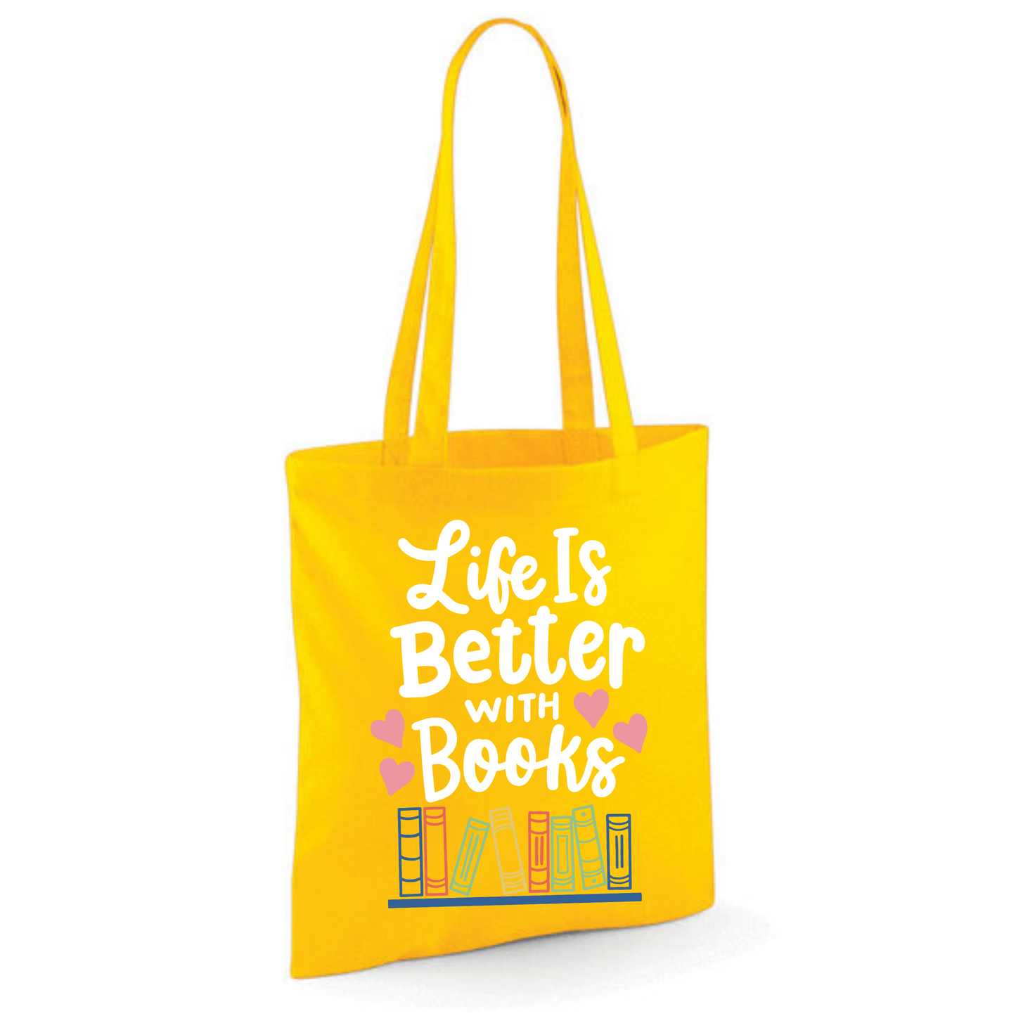 "Life is Better with Books" Cotton Tote Shopper