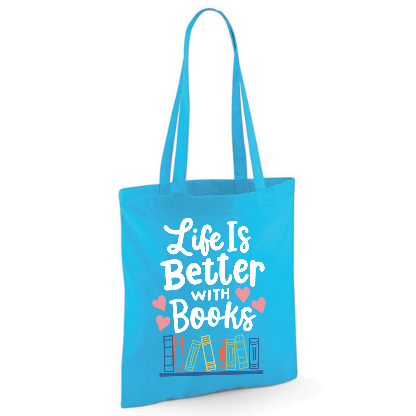 "Life is Better with Books" Cotton Tote Shopper