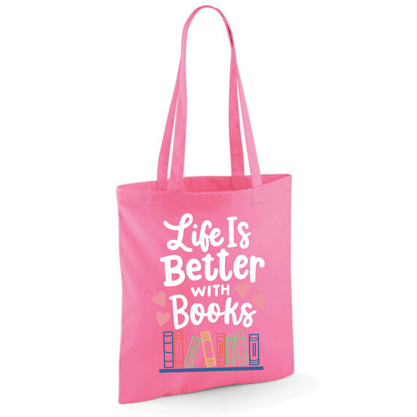 "Life is Better with Books" Cotton Tote Shopper