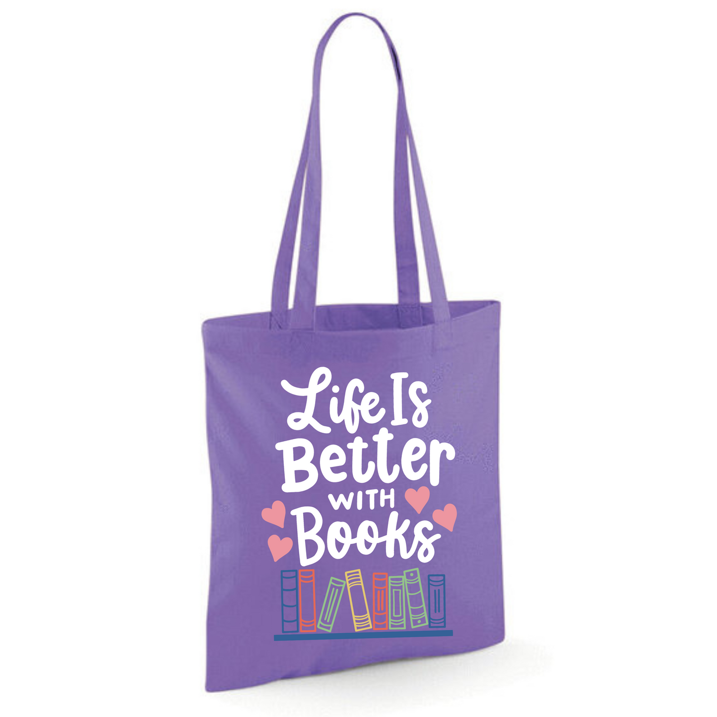 "Life is Better with Books" Cotton Tote Shopper
