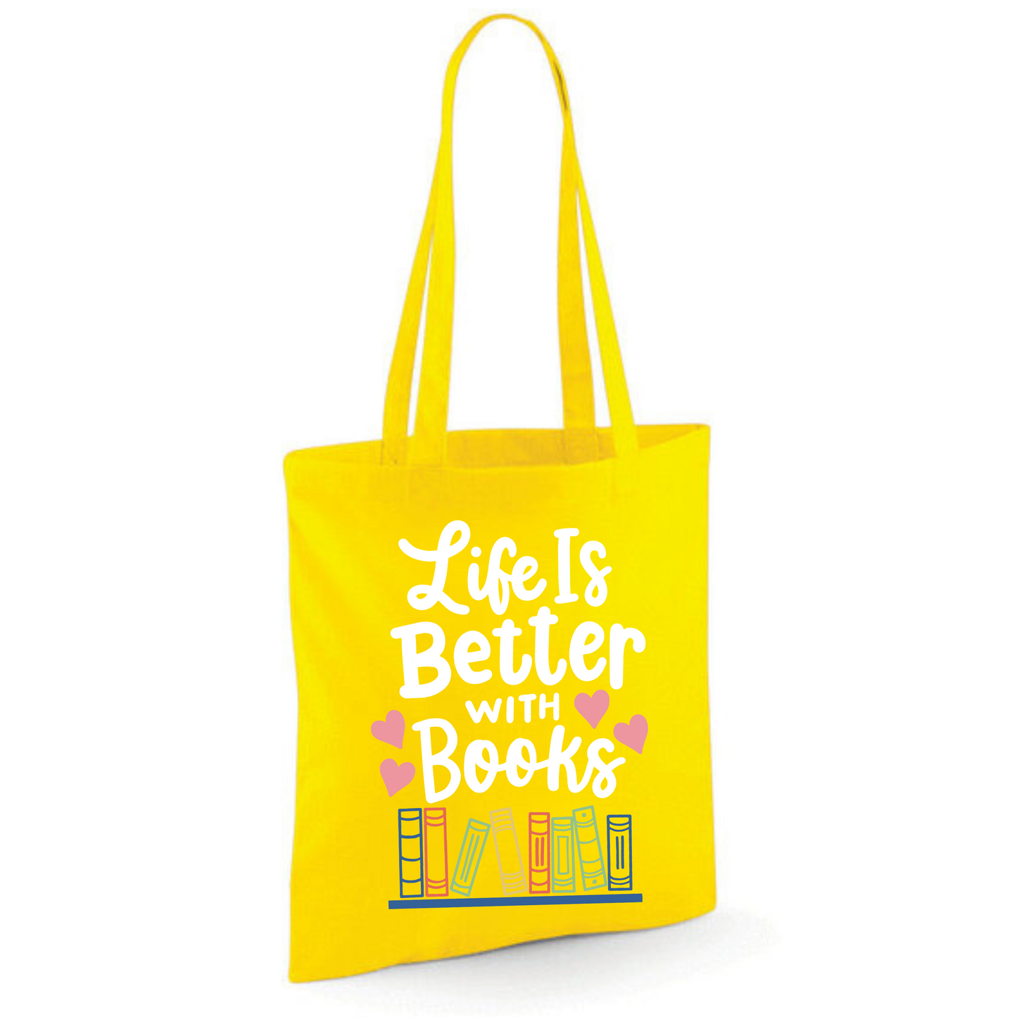 "Life is Better with Books" Cotton Tote Shopper