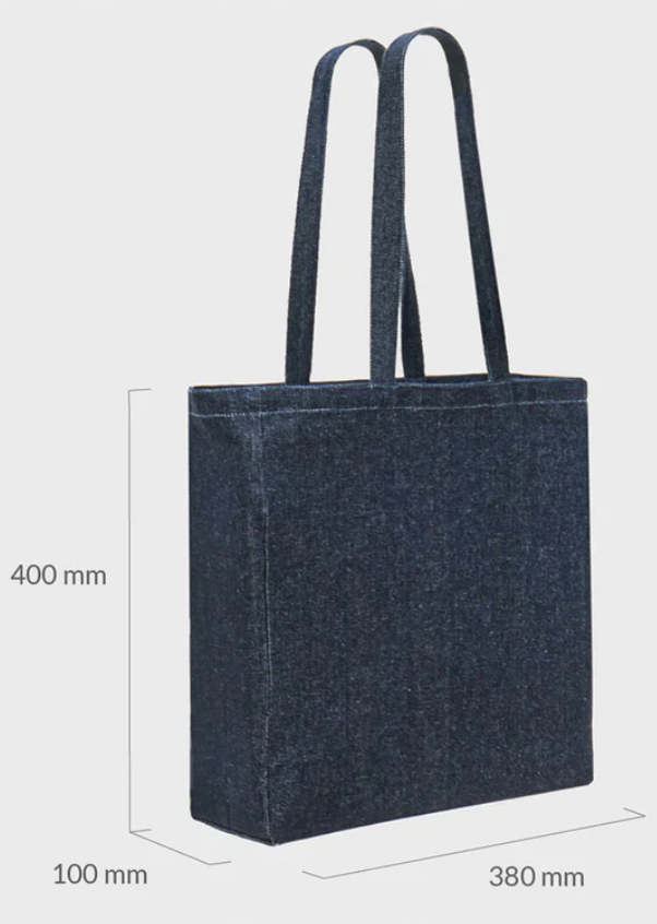"Books Over Bullshit" Bookshelf Deluxe Denim Bag