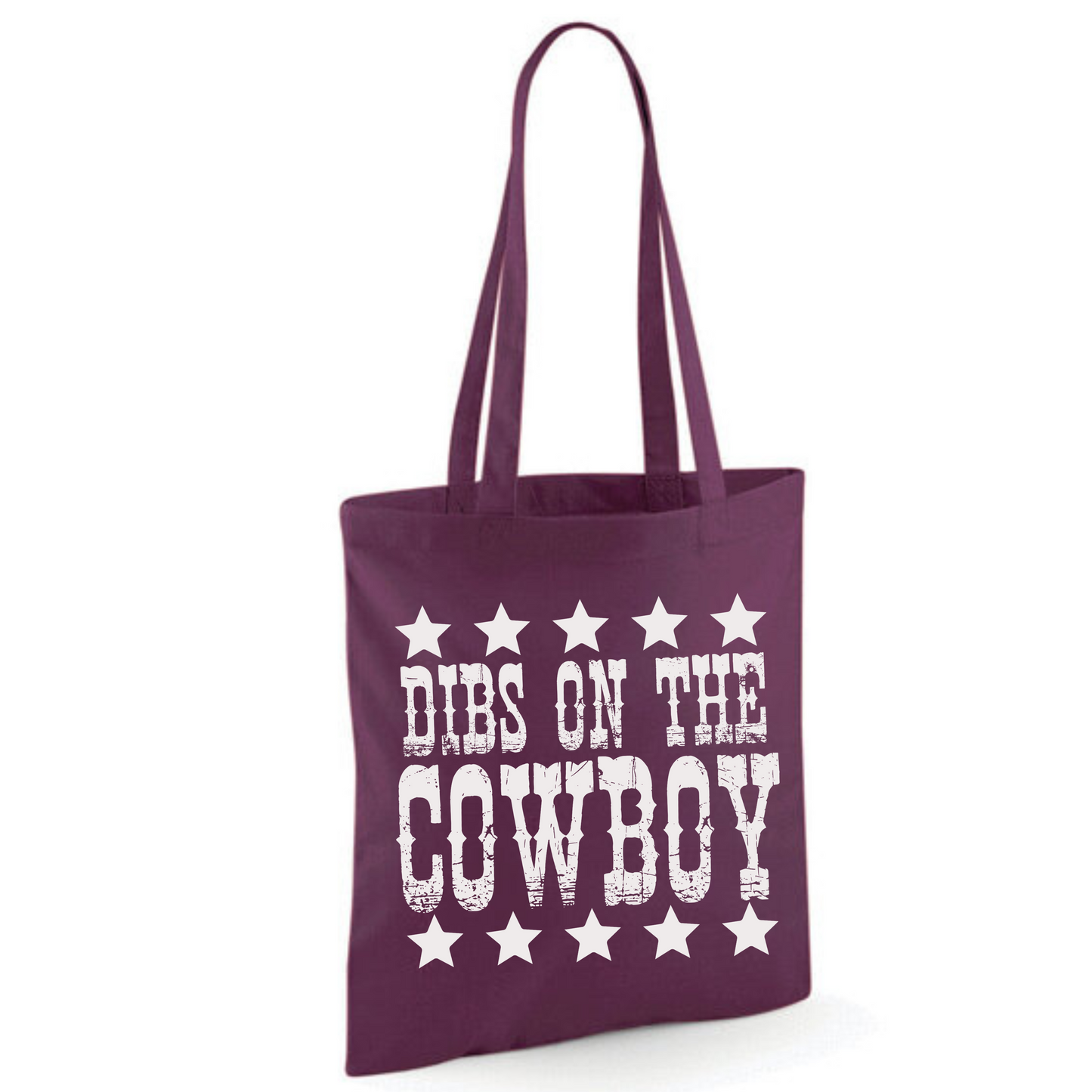 "Dibs on the Cowboy" Cotton Tote Shopper (45 colours)