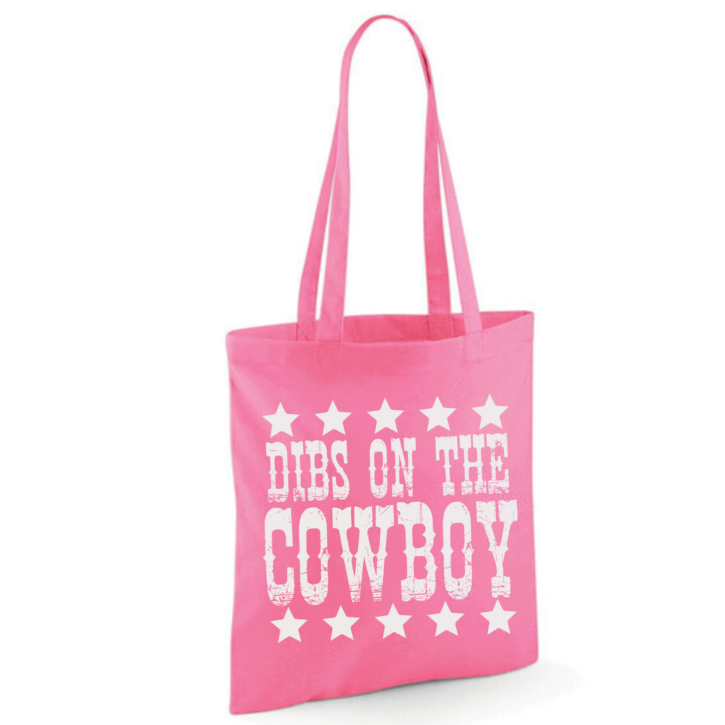 "Dibs on the Cowboy" Cotton Tote Shopper (45 colours)