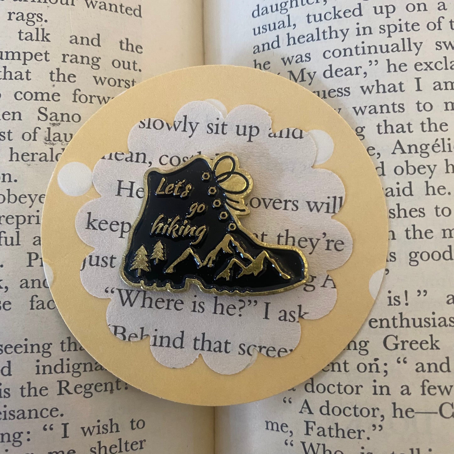 "Let's Go Hiking" Pin Badge