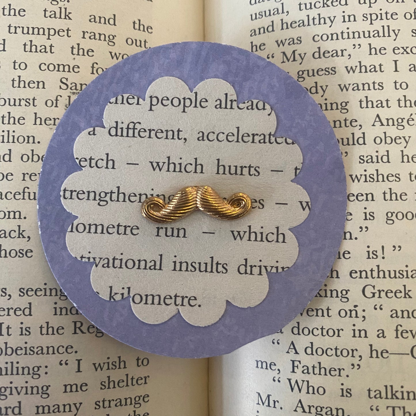 Gold Moustache Pin Badge