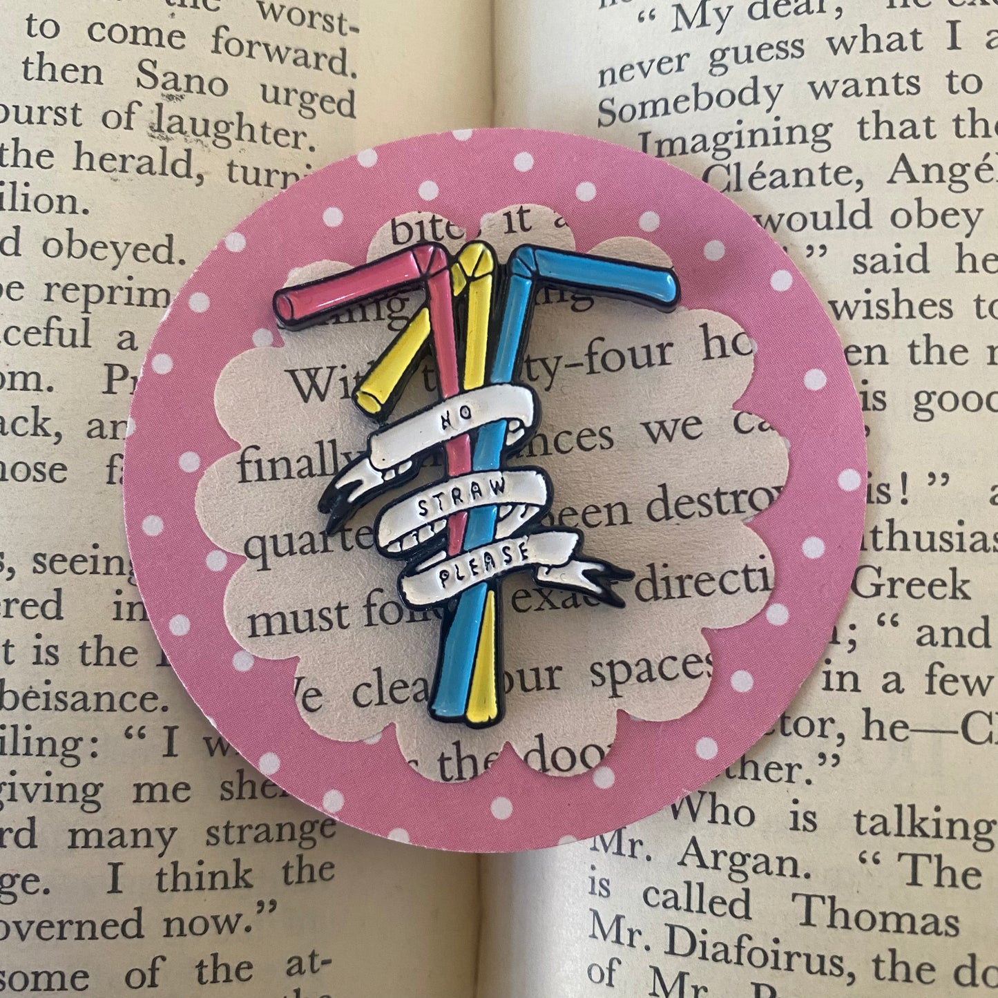 "No Straw Please" Pin Badge