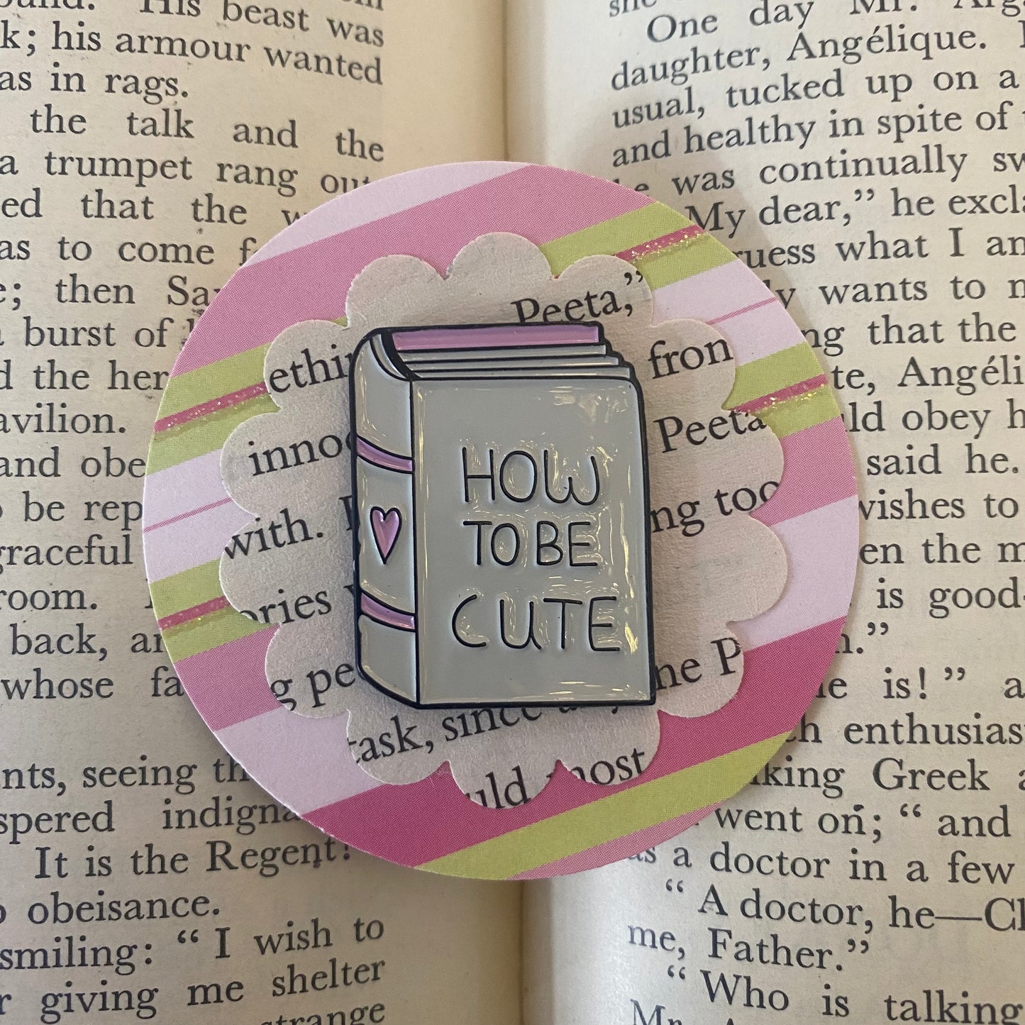 "How To Be Cute" Book Pin Badge