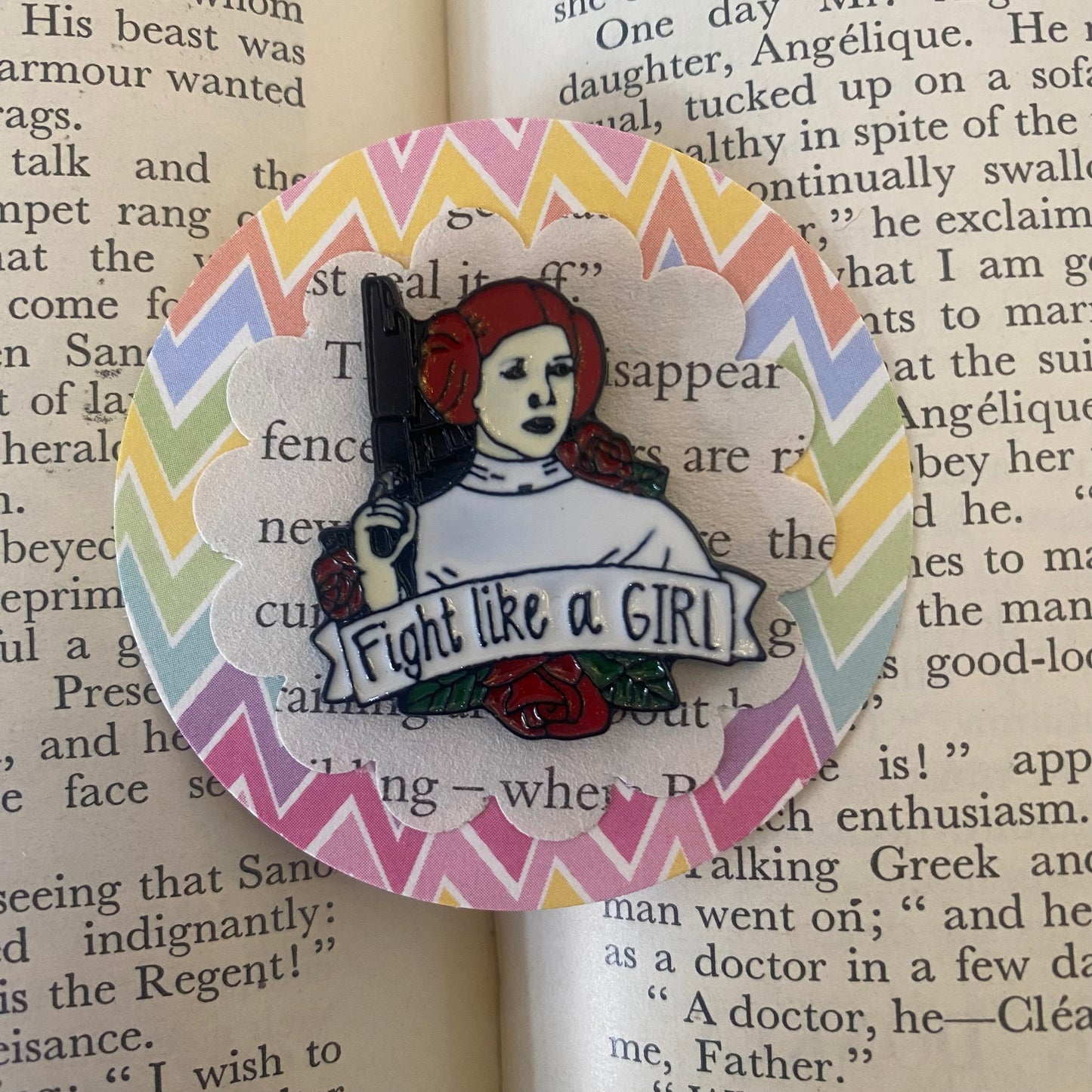 "Fight Like A Girl" Princess Leia Star Wars Pin Badge
