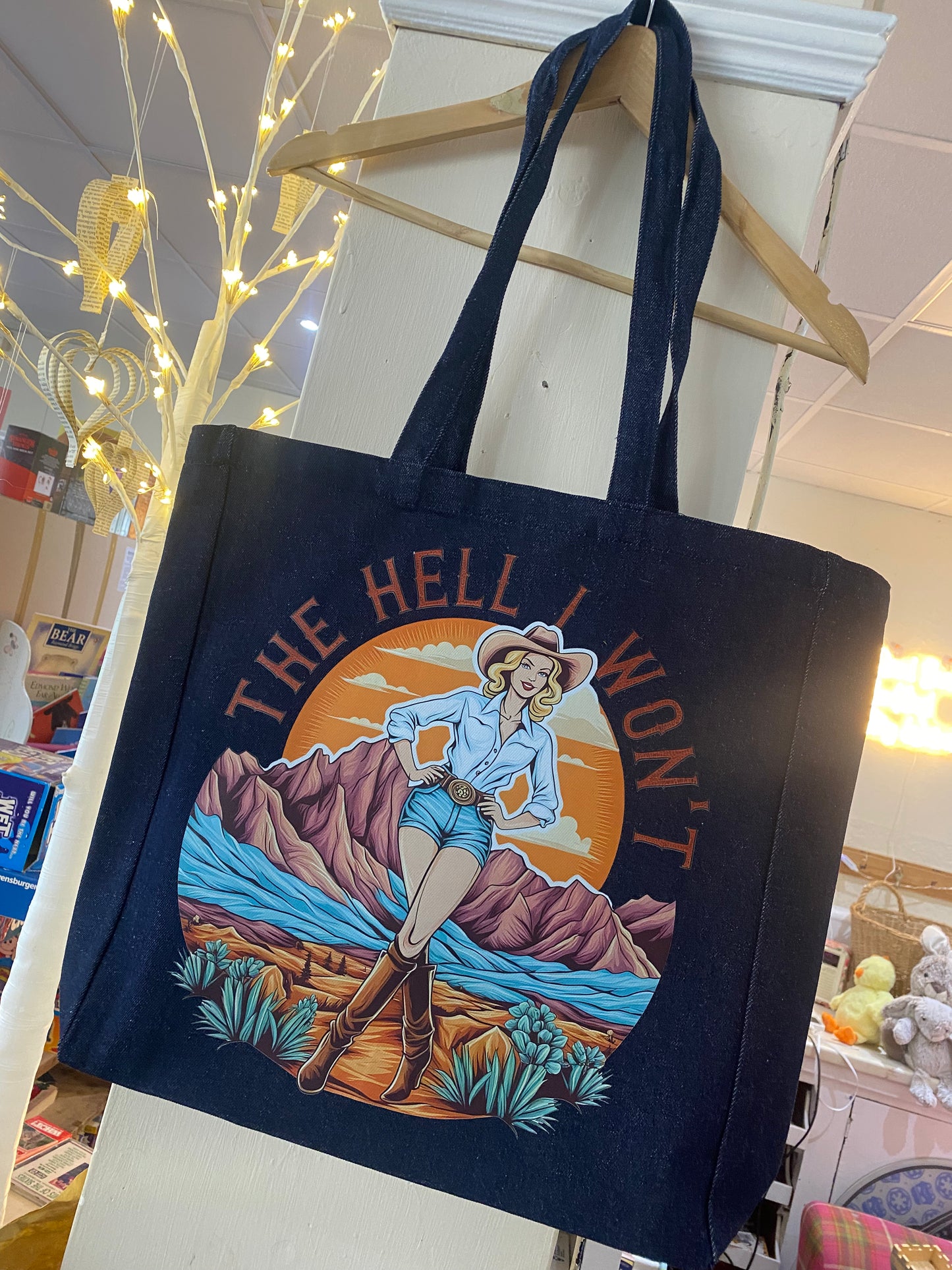 "The Hell I Won't" Deluxe Denim Bag