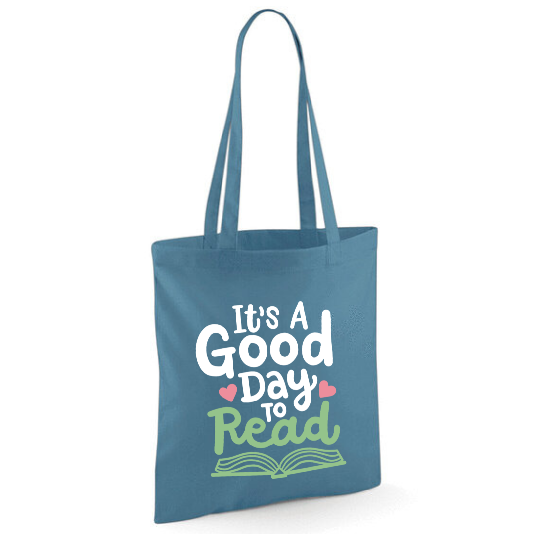 "It's A Good Day to Read" Cotton Tote Shopper - lots of colours