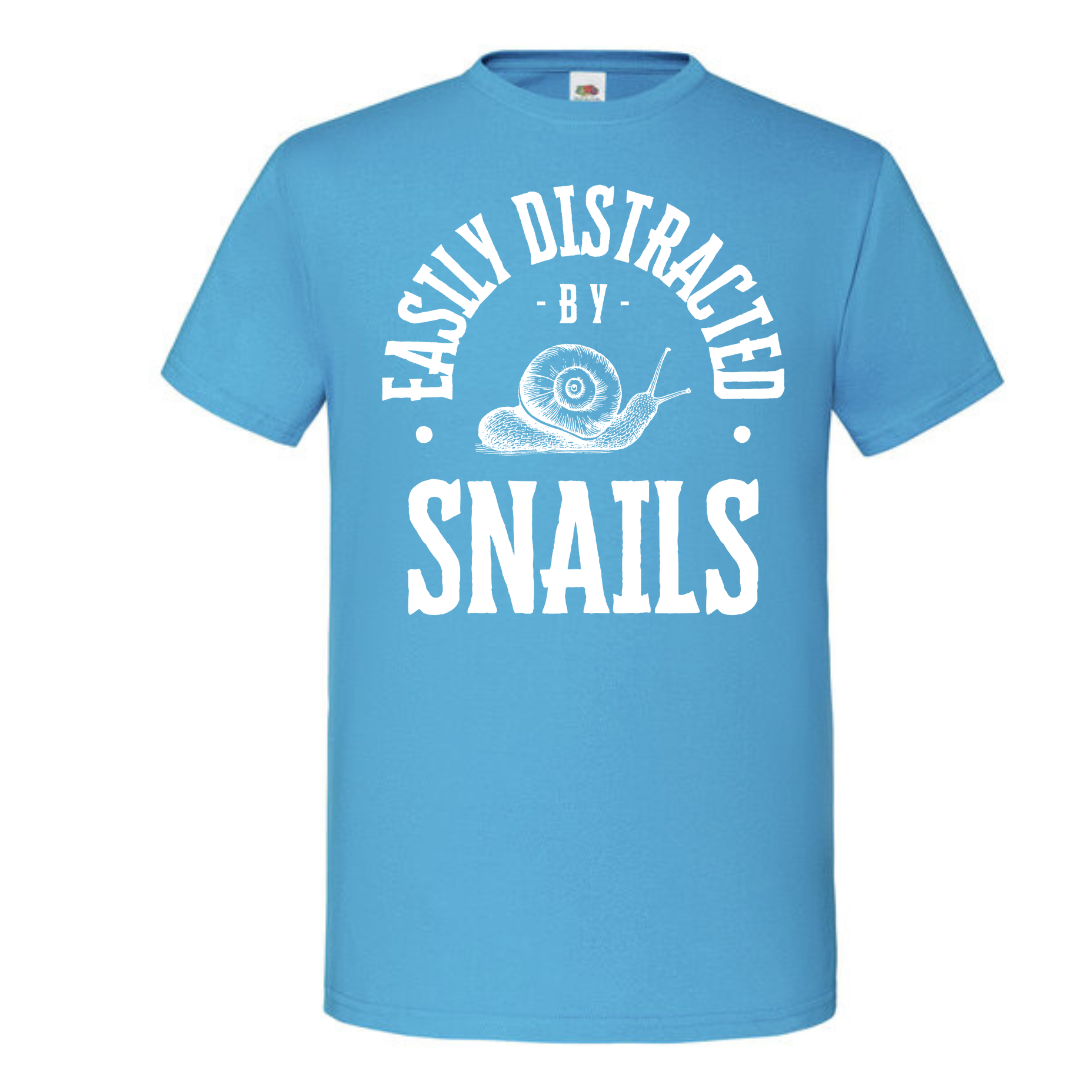 "Easily Distracted by Snails" Standard Tee - lots of colours!