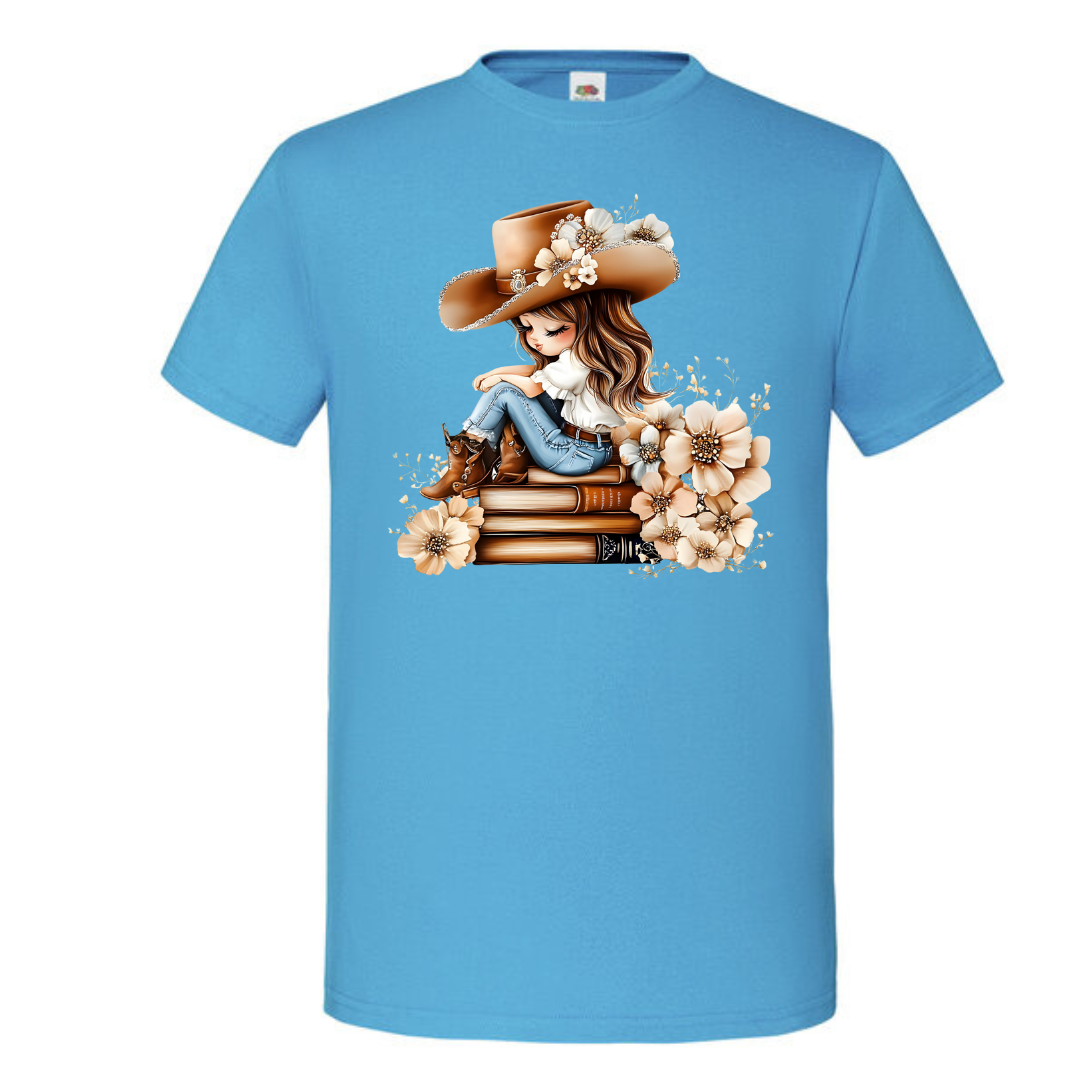 Bookish Floral Cowgirl Standard Tee - lots of colours!