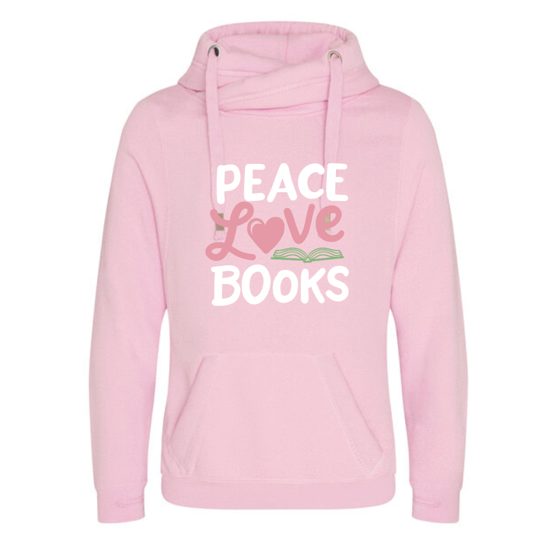 "Peace Love Books" Deluxe Hoody - lots of colours!