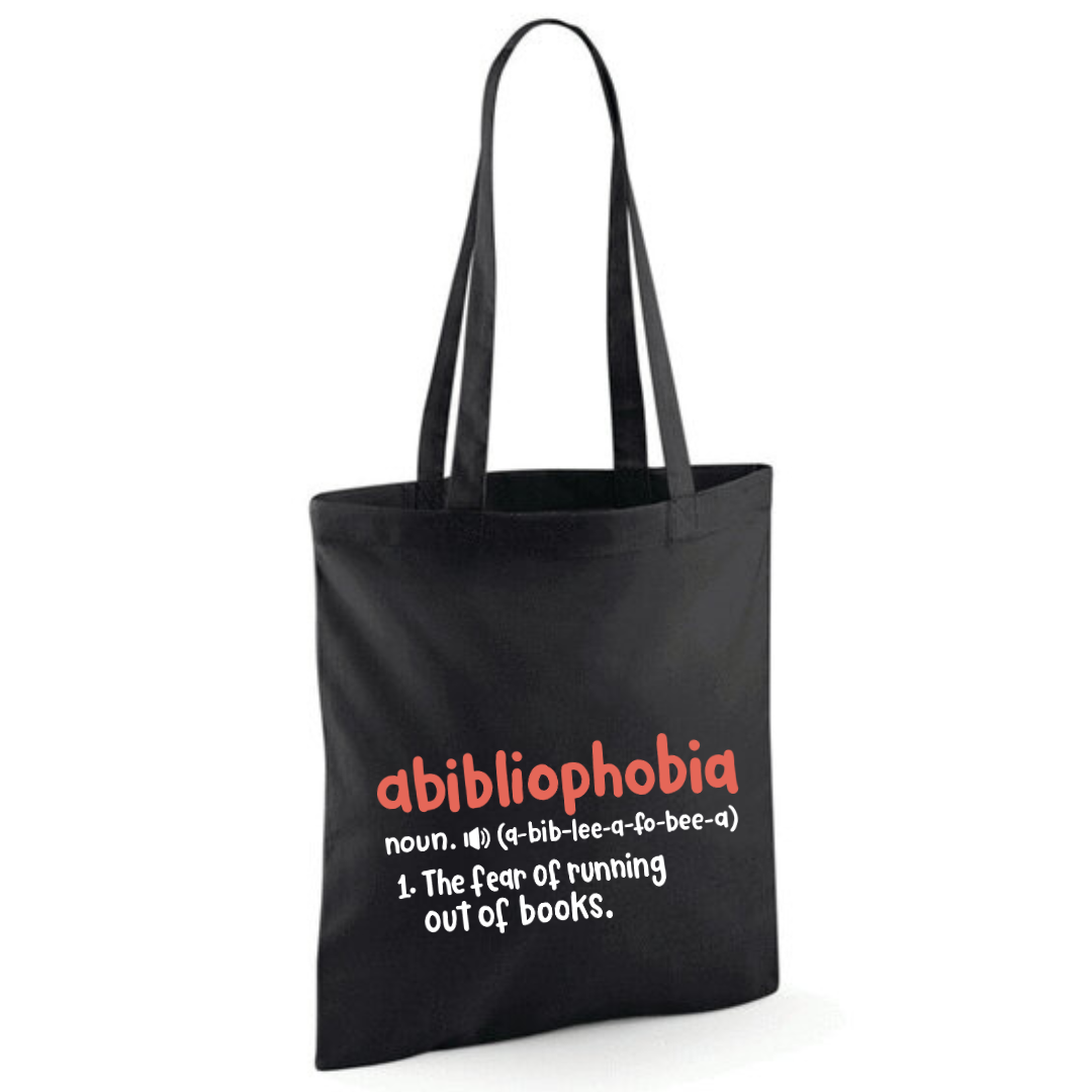 "Abibliophobia" Cotton Tote Shopper - lots of colours
