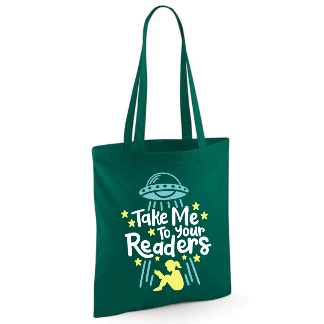 "Take Me To Your Readers" Cotton Tote Shopper - lots of colours