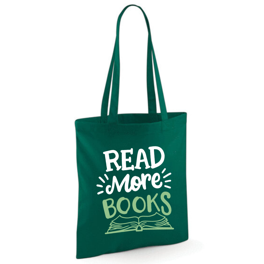 "Read More Books" Cotton Tote Shopper - lots of colours