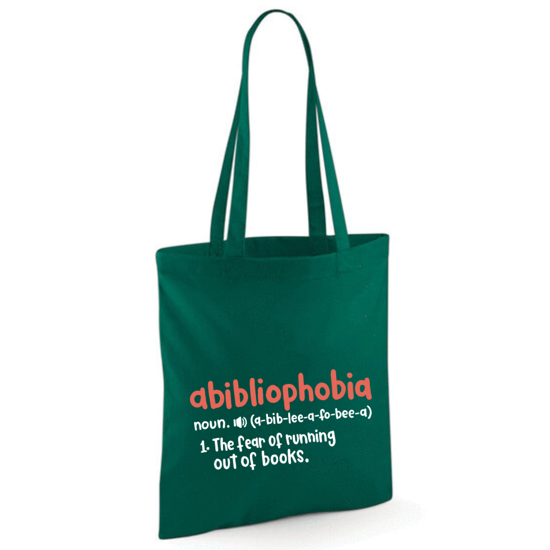 "Abibliophobia" Cotton Tote Shopper - lots of colours