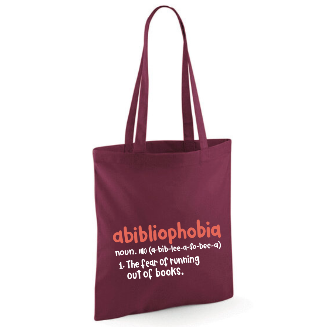 "Abibliophobia" Cotton Tote Shopper - lots of colours