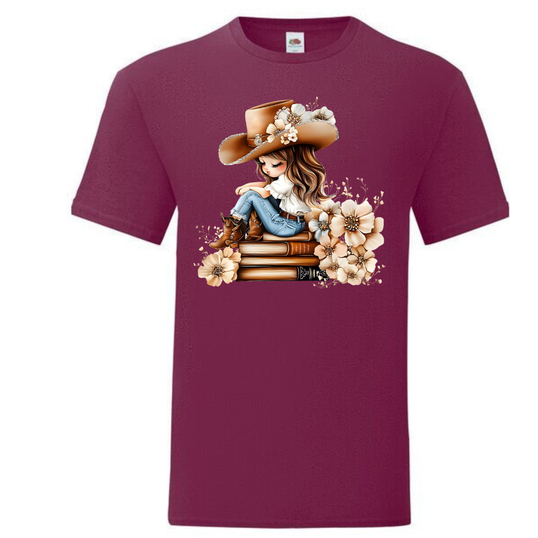 Bookish Floral Cowgirl Standard Tee - lots of colours!