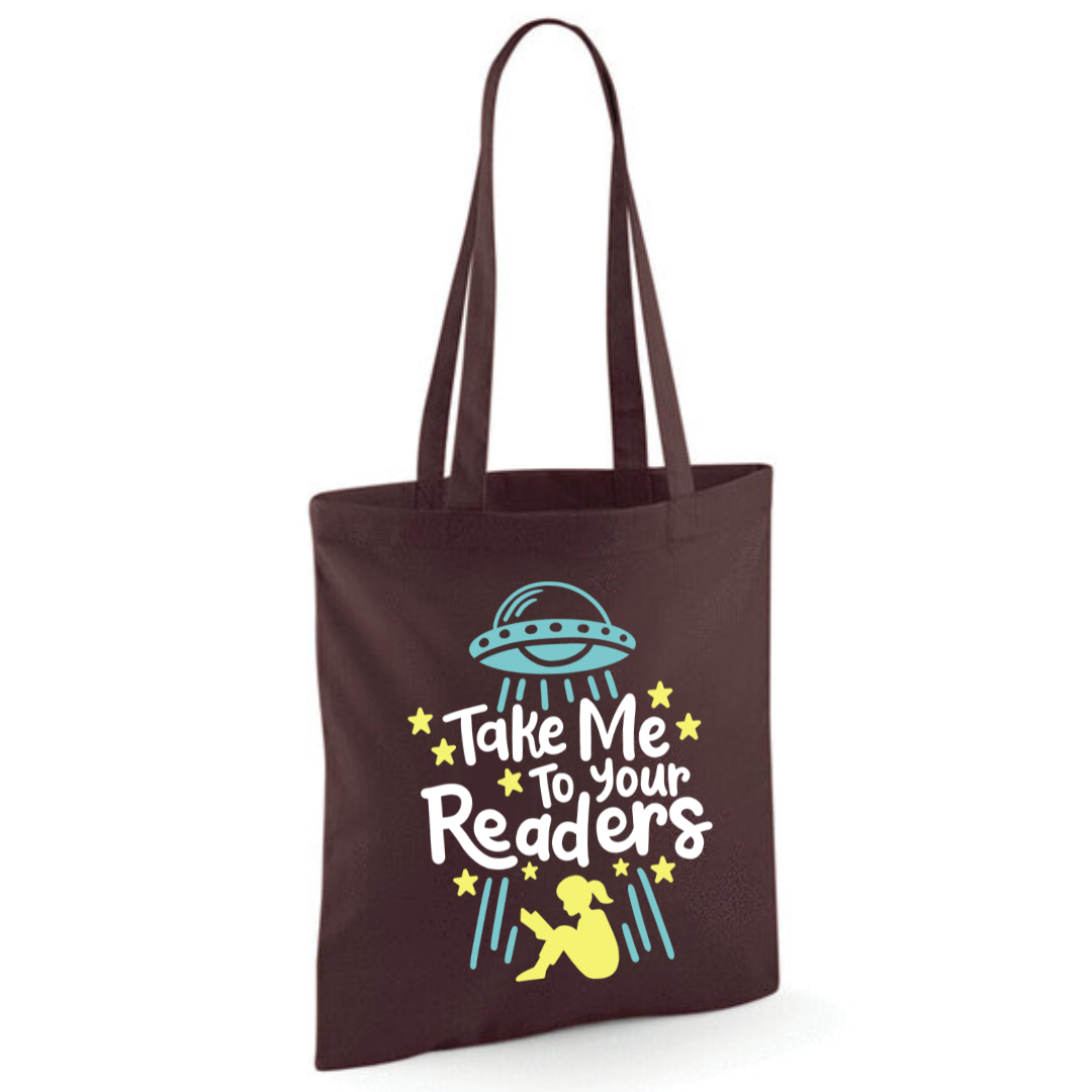 "Take Me To Your Readers" Cotton Tote Shopper - lots of colours