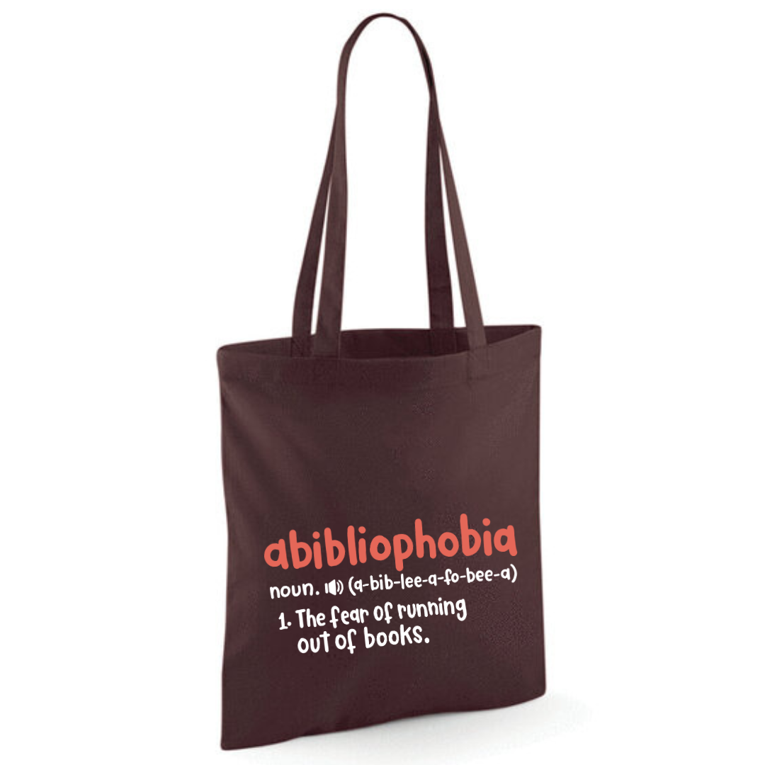 "Abibliophobia" Cotton Tote Shopper - lots of colours