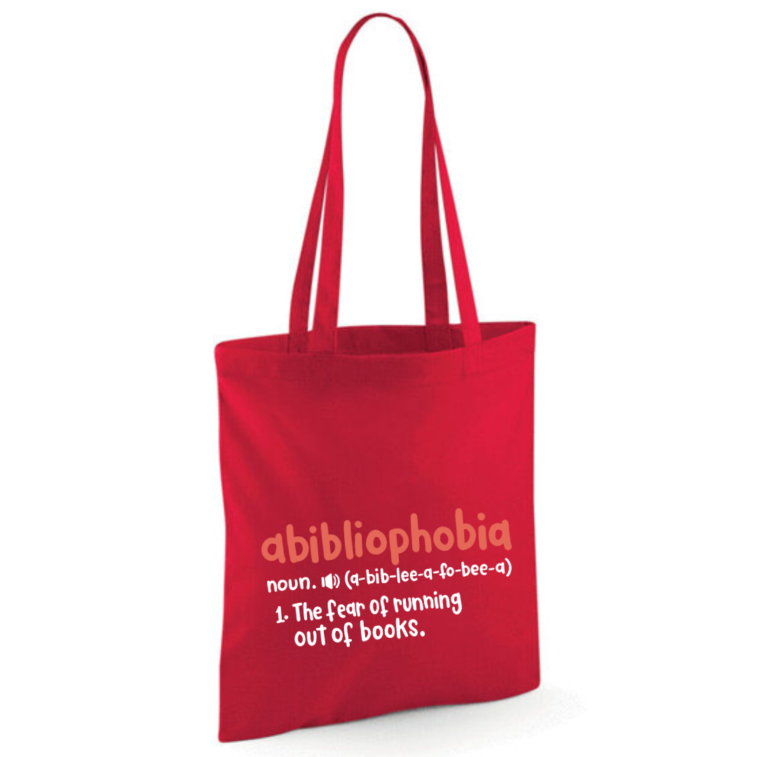 "Abibliophobia" Cotton Tote Shopper - lots of colours