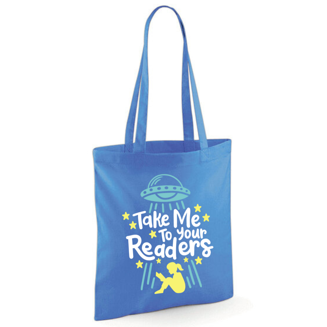 "Take Me To Your Readers" Cotton Tote Shopper - lots of colours